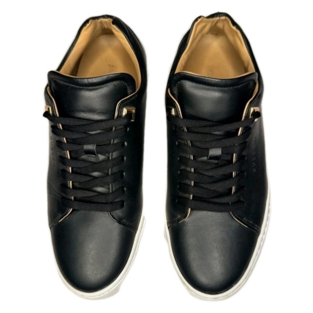Buscemi Blk Italian Leather Wht Sole LowTop Sneakers EU 38/US Mens Sz 6 Wms 7.5 - Picture 6 of 16